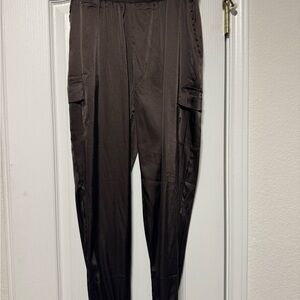 Elegant Women's Black Satin Trousers